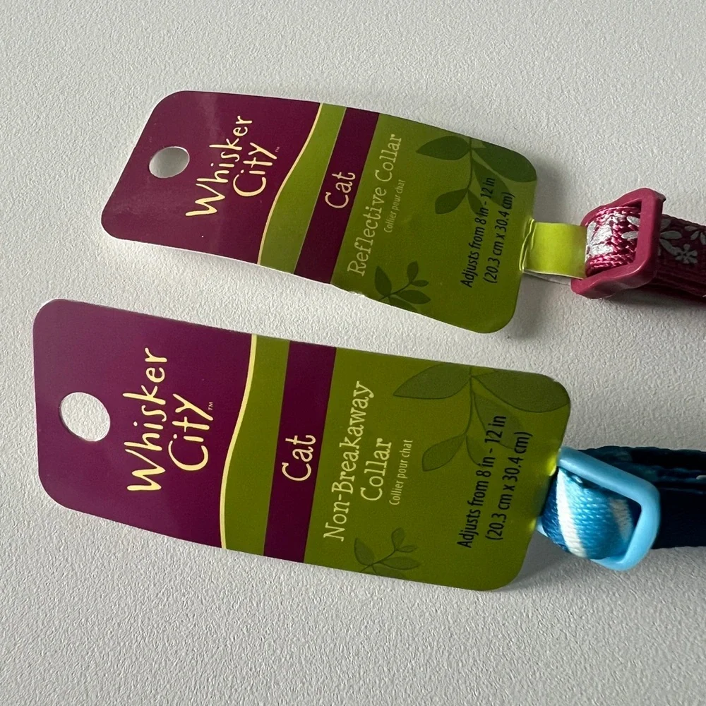 BRAND NEW NEVER USED CAT COLLARS (or small dog)
